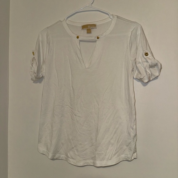 Michael Kors Tops - Michael Kors Cream Blouse with Gold Accents
